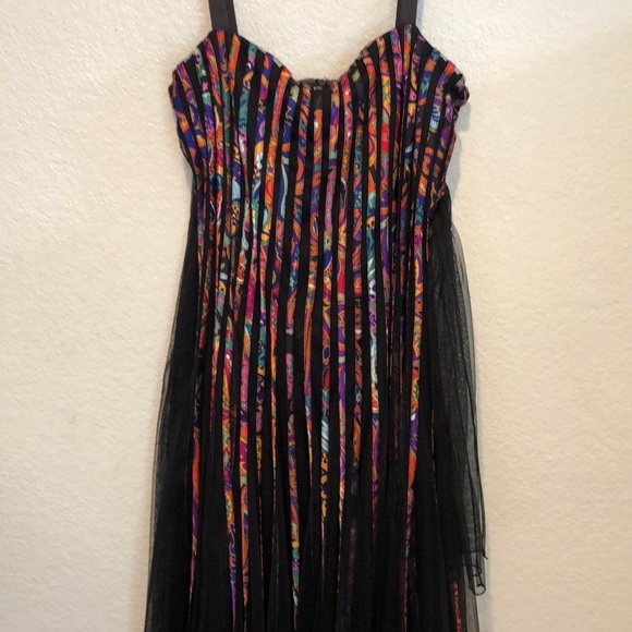 BoHo-Hippie Evening Dress, Psychedelic 60’s Print - Picture 7 of 9
